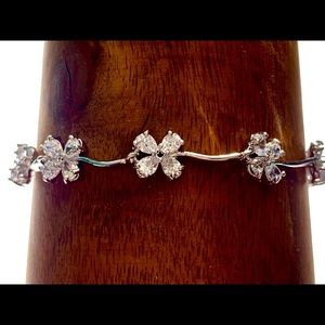 *SOLD* Floral inspired Bracelet fancy shaped CZ.
